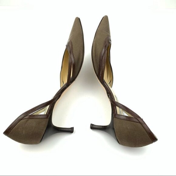 Isaac heels 8.5 brown army green Italian leather old money corp core 90s y2k - Picture 6 of 12